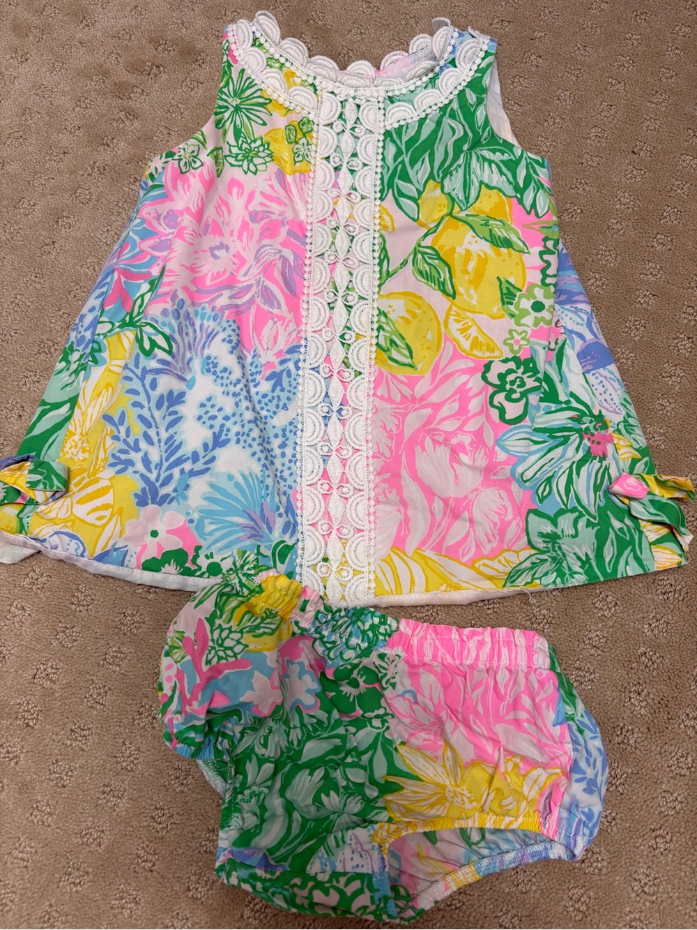 Lilly Pulitzer toddler swing bloomer set in vibrant colors
